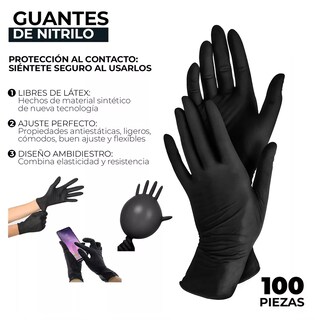 Foto 2 | Guantes de Látex Lab.G Negros 100 Piezas