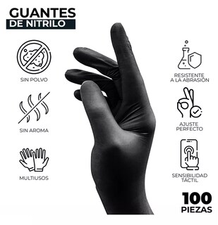 Foto 5 | Guantes de Látex Lab.G Negros 100 Piezas