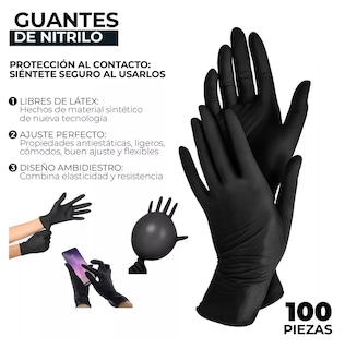 Foto 2 | Guantes de Latex Belug Negros 100 Piezas