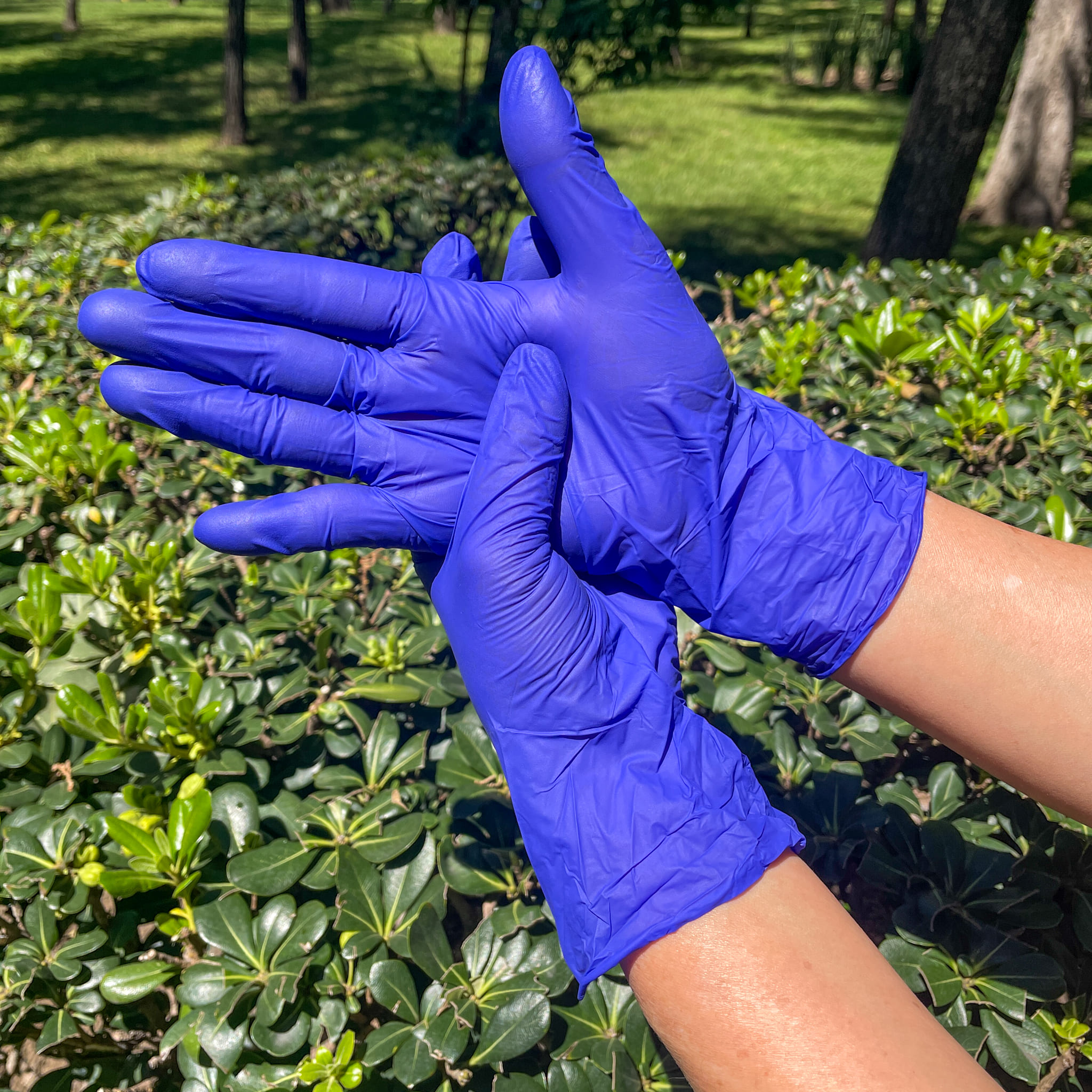Foto 3 | Guantes Desechables De Nitrilo Para Examen Azul Cobalto Caja Dispensadora Con 100 Guantes Uniseal