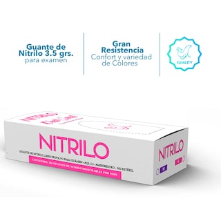 Foto 2 | Guantes Desechables De Nitrilo Rosa Fiusha Caja Dispensadora Con 100 Guantes Uniseal