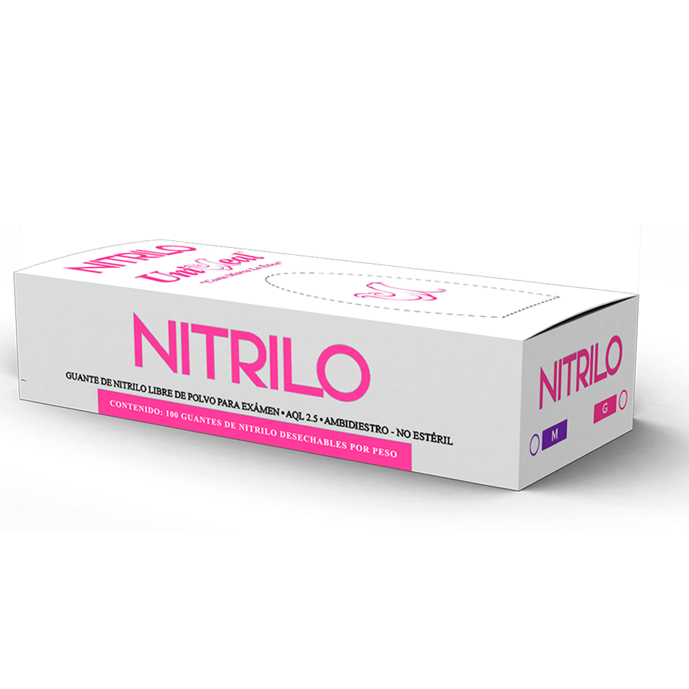 Foto 5 pulgar | Guantes Desechables De Nitrilo Rosa Fiusha Caja Dispensadora Con 100 Guantes Uniseal