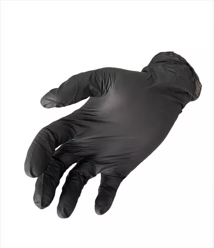 Foto 3 pulgar | Guantes Negros Desechables De Nitrilo