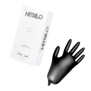 Foto 1 | Guantes Desechables De Nitrilo Negro Caja Dispensadora Con 100 Guantes Uniseal