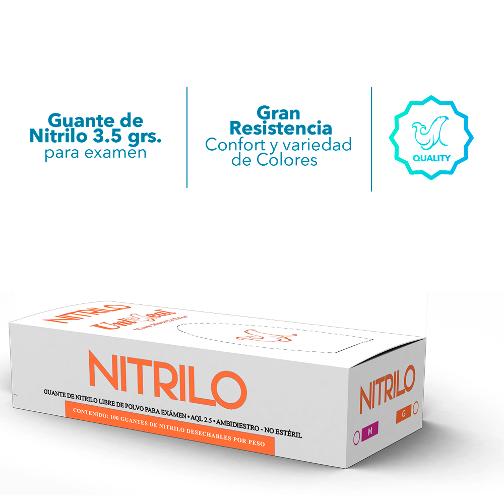 Foto 4 pulgar | Guantes Desechables De Nitrilo Naranja Caja Dispensadora Con 100 Guantes Multiusos Uniseal