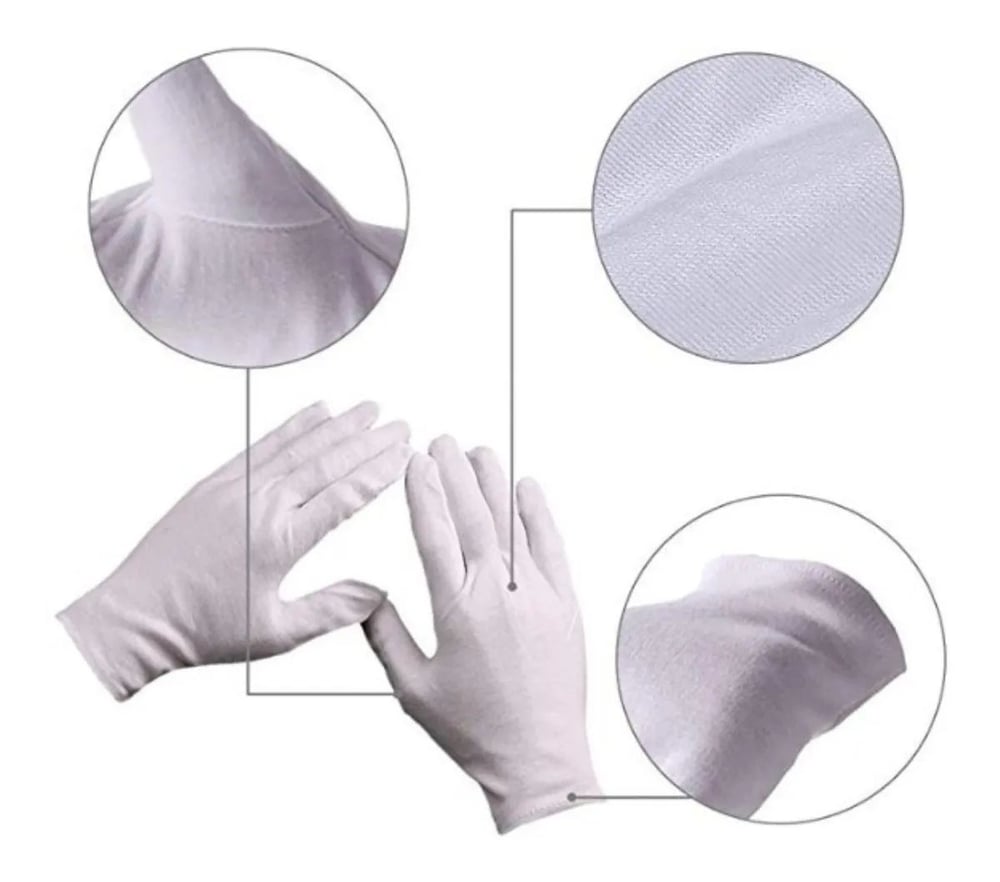 Foto 5 pulgar | Guantes Dermatológicos de Algodón 12 Pares - Venta Internacional