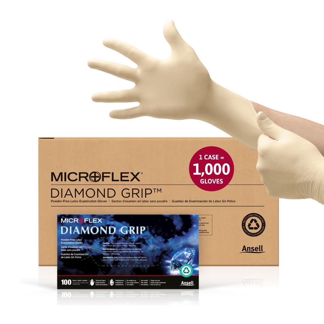 Guantes Desechables De Látex Microflex Diamond Grip Mf-300 Large - Venta Internacional.