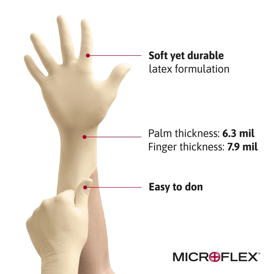 Foto 3 pulgar | Guantes De Látex Desechables Ansell Microflex Diamond Grip Mf-300 - Venta Internacional.
