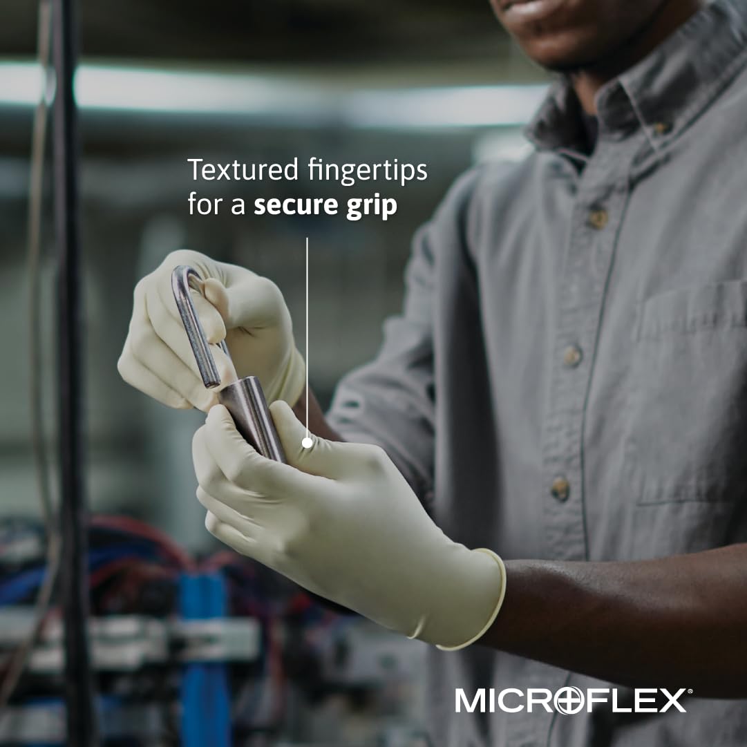 Foto 5 pulgar | Guantes De Látex Desechables Ansell Microflex Diamond Grip Mf-300 - Venta Internacional.