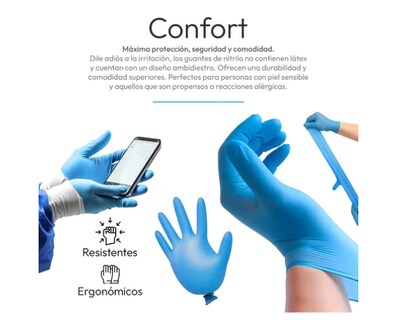 Foto 4 | Guantes de Nitrilo Libre de Látex sin Polvo