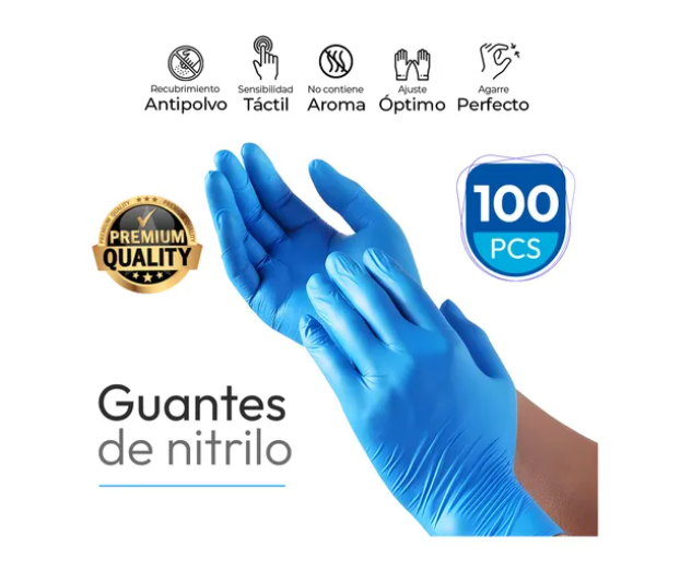 Foto 6 pulgar | Guantes de Nitrilo Libre de Látex sin Polvo