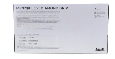 Foto 2 | Guantes De Examen Ansell Microflex Diamond Grip Mf-300 Talla L - Venta Internacional.