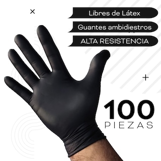 Foto 3 | Guantes De Nitrilo Lw Concept Color Negro Caja Con 100 Piezas