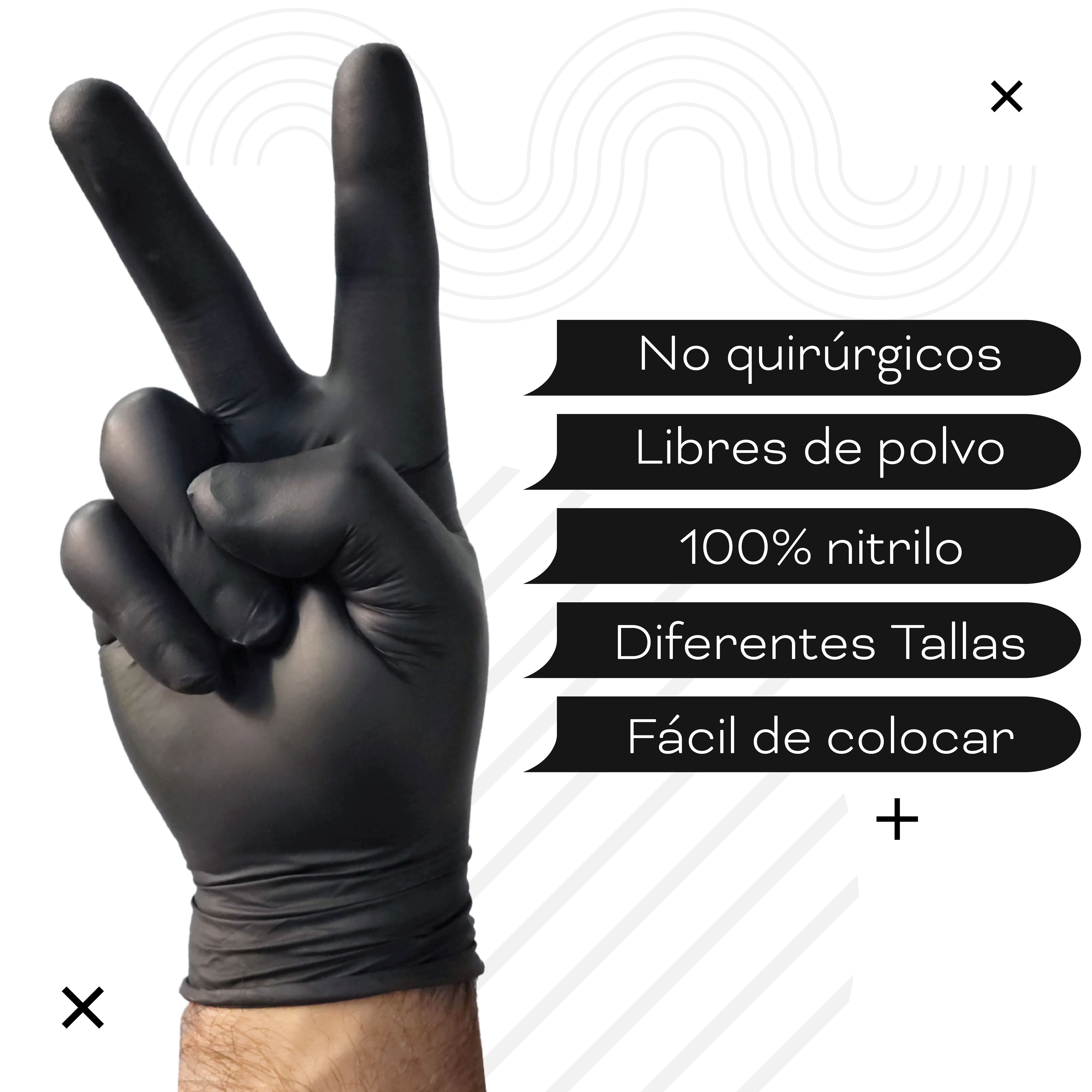 Foto 4 | Guantes De Nitrilo Lw Concept  Color Negro  Caja Con 100 Piezas