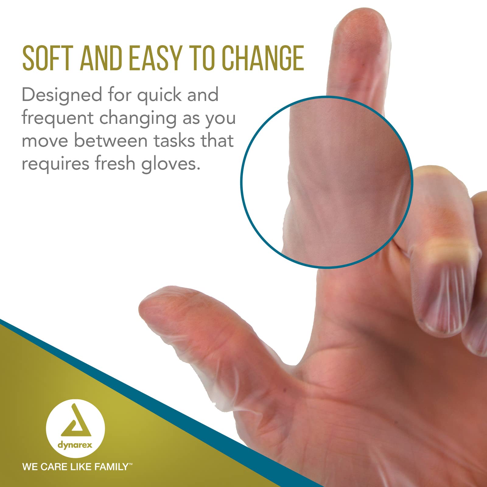 Foto 4 pulgar | Guantes De Examen Desechables Dynarex Safe-touch Vinyl Large - Venta Internacional.