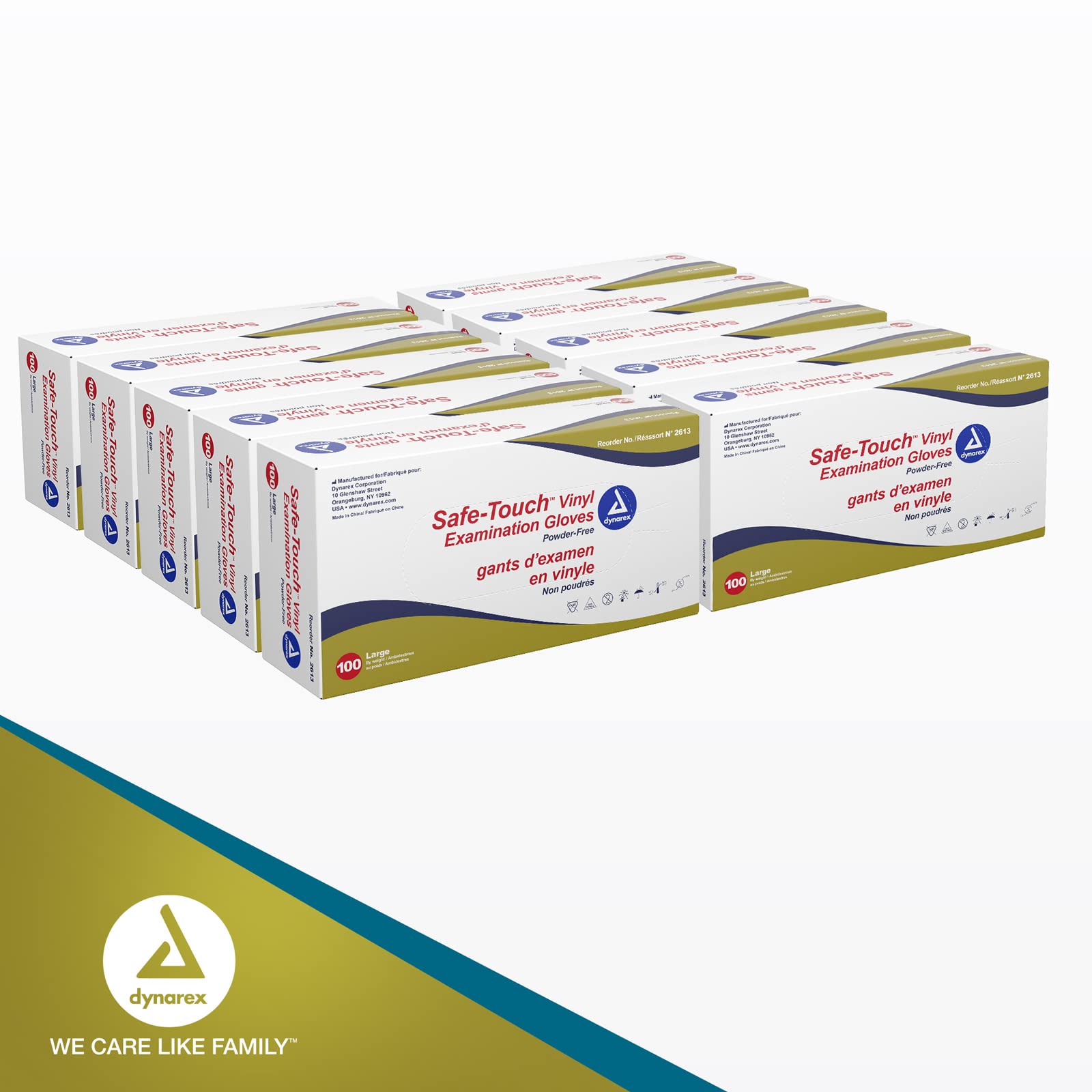 Foto 6 | Guantes De Examen Desechables Dynarex Safe-touch Vinyl Large - Venta Internacional.