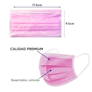 Foto 5 | Cubrebocas HANAsis color Rosa con 4 Capas