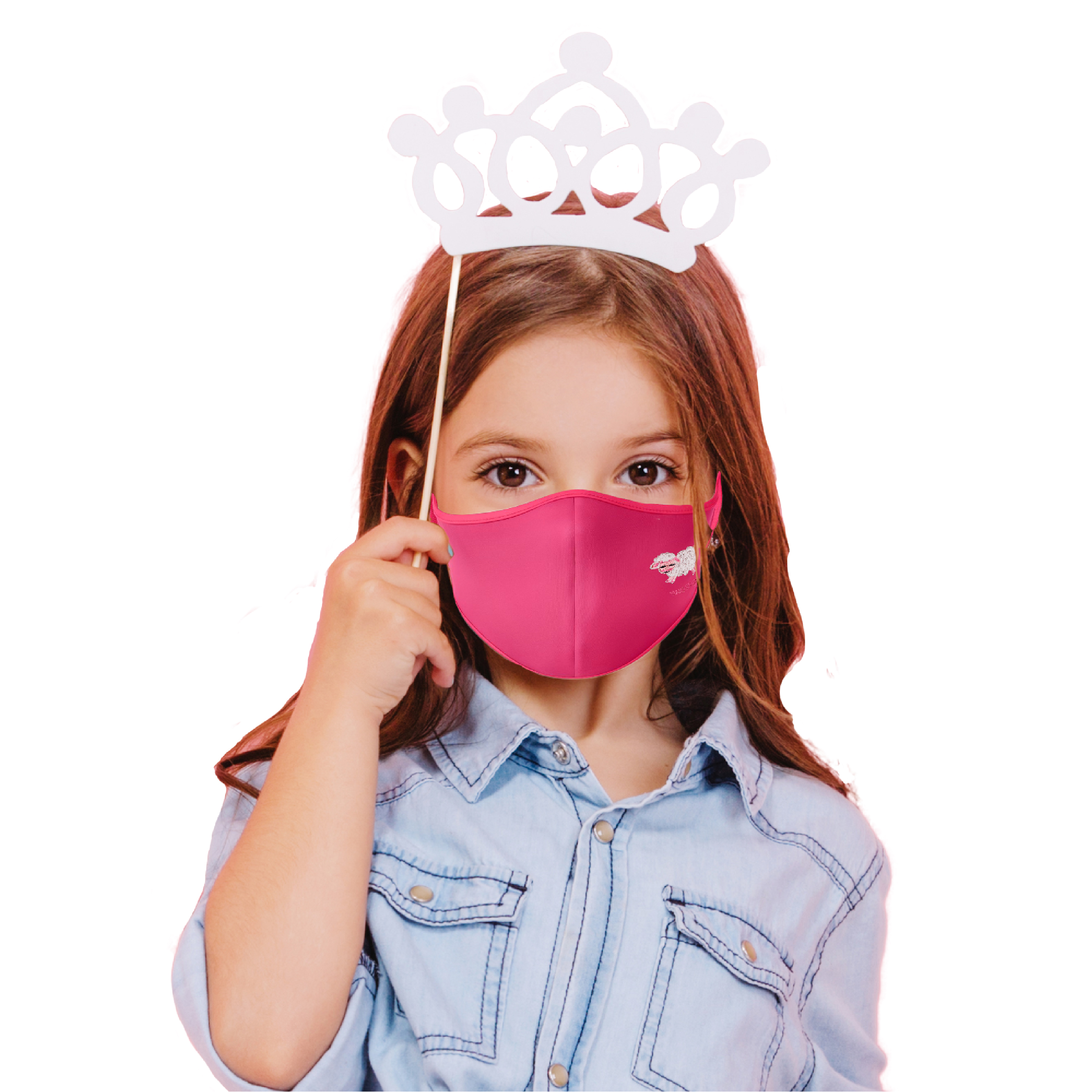 Cubrebocas Infantil Nano Silver Face Mask color Rosa 4 Piezas