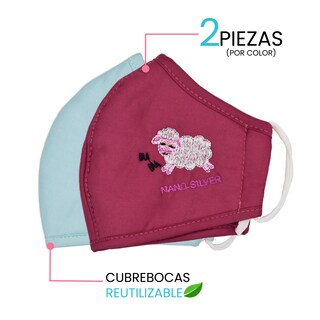 Foto 2 | Cubrebocas Infantil Nano Silver Face Mask color Rosa 4 Piezas