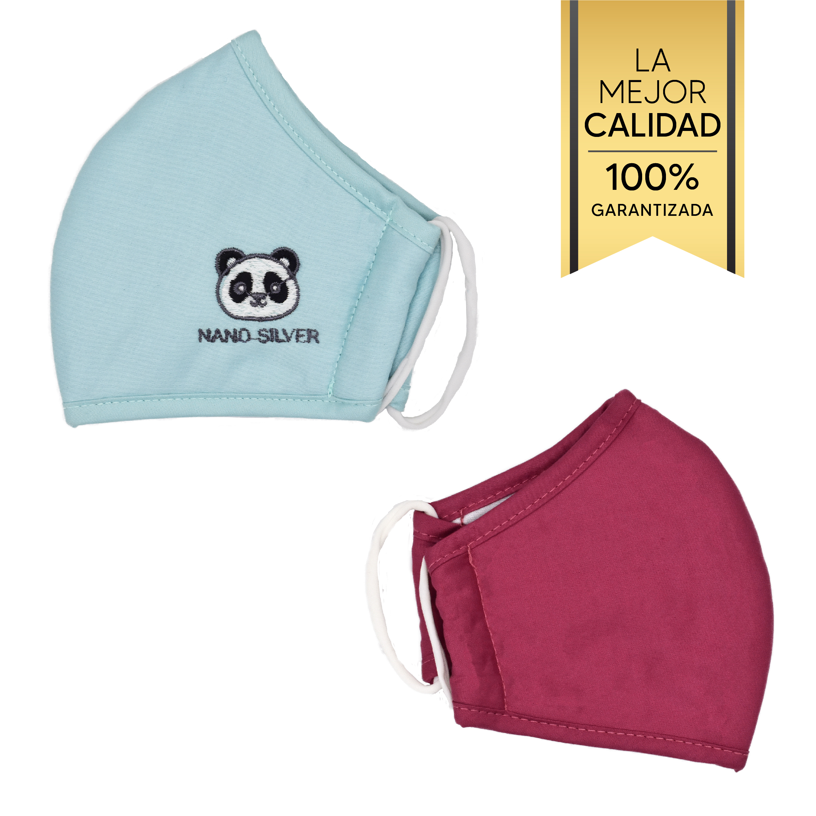 Foto 4 pulgar | Cubrebocas Infantil Nano Silver Face Mask color Rosa 4 Piezas