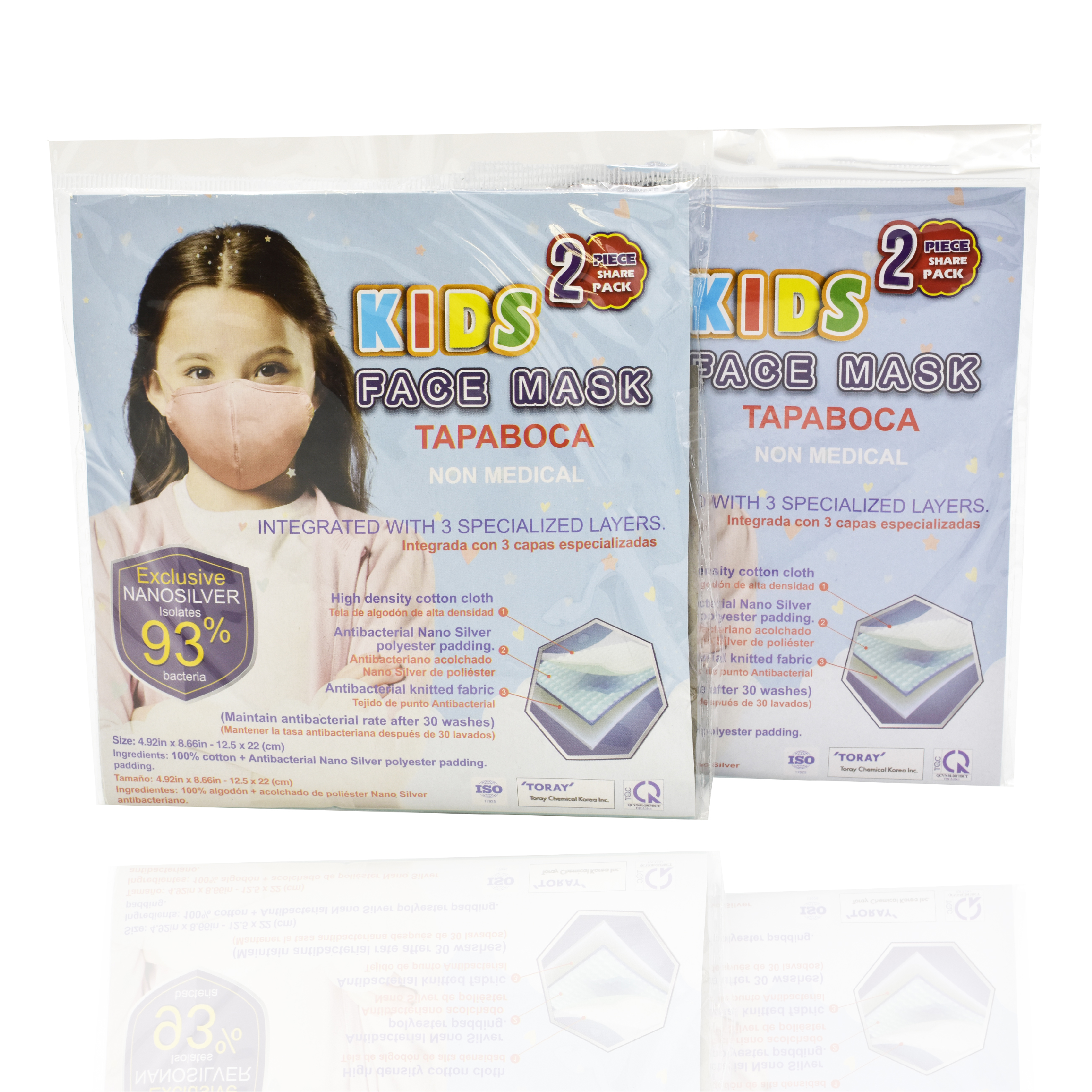 Foto 6 pulgar | Cubrebocas Infantil Nano Silver Face Mask color Rosa 4 Piezas