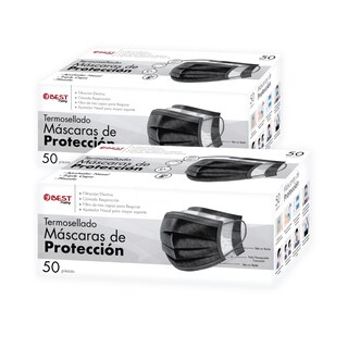 Foto 1 | Cubrebocas Termosellado color Negro 100 Piezas