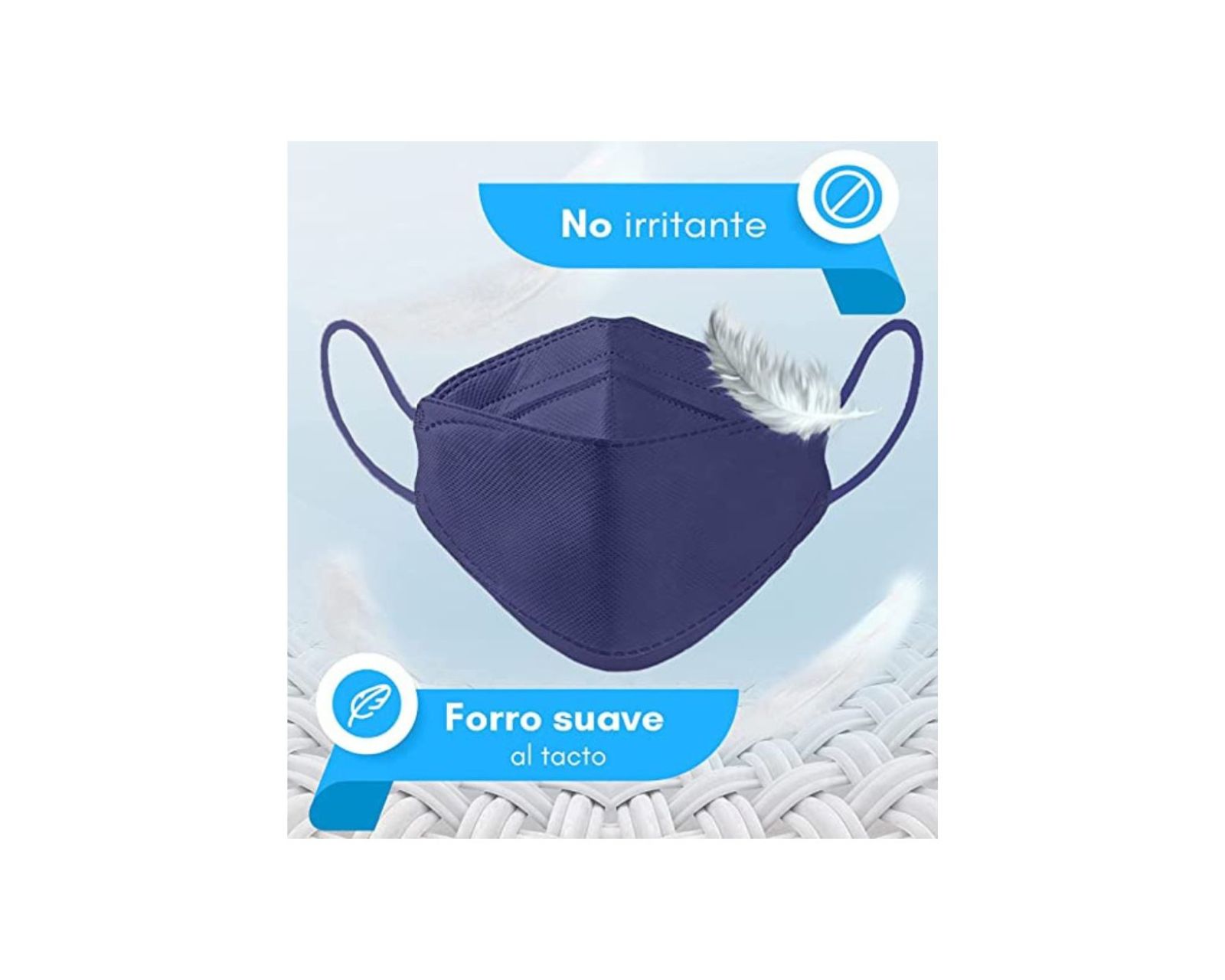 Foto 4 pulgar | Cubrebocas 4 Capas Hanylish Kf94 color Azul 50 Piezas
