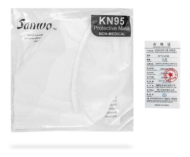 Foto 1 | Cubrebocas Mascarilla Kn95 Sanwo Certificado 10 Piezas color Blanco