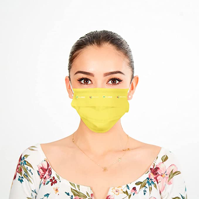 Foto 2 | Cubrebocas Lavable Biomsk color Amarillo para Adulto 5 pz