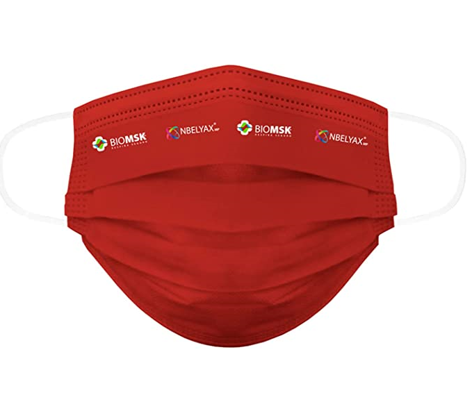 Foto 2 pulgar | Cubrebocas Lavable Biomsk color Vino para Adulto 5 pz