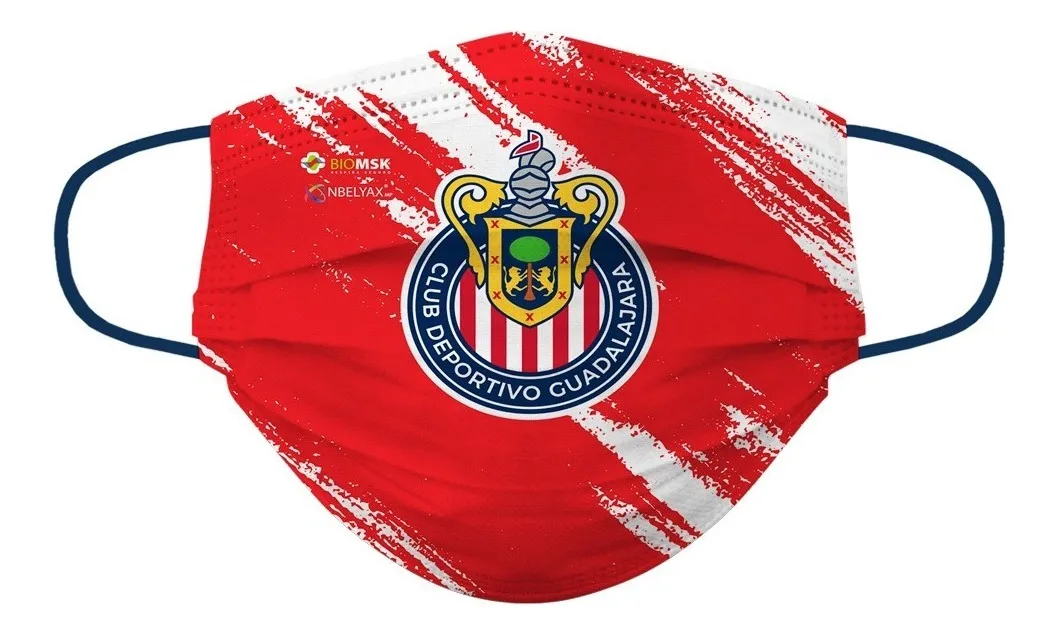 Foto 2 | Cubrebocas Lavable Biomsk Chivas Multicolor 5 pz