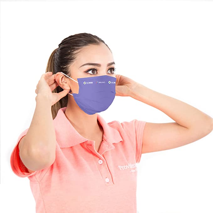 Foto 4 pulgar | Cubrebocas Lavable Biomsk color Lila para Adulto 5pz