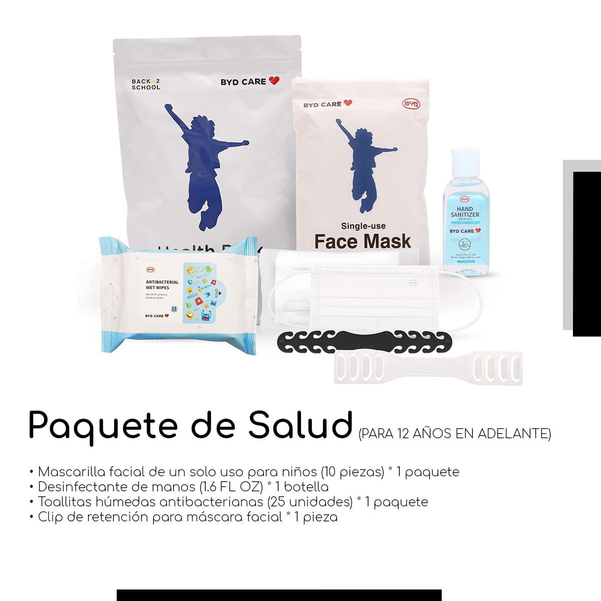 Foto 3 pulgar | Byd Care Kit De Cuidado Personal Para Regreso A Clase 12+ Años Cubrebocas Toallitas Desinfectante