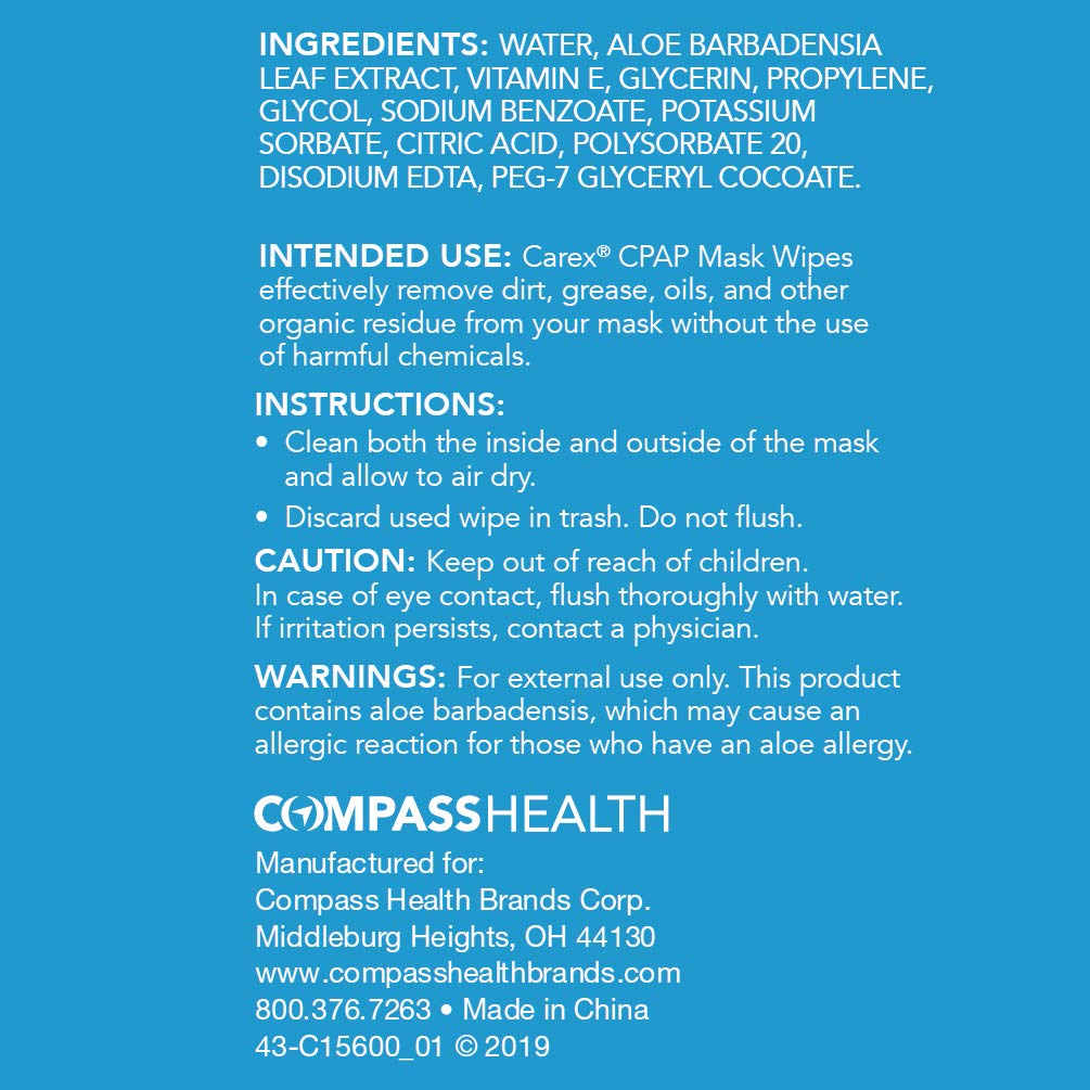Foto 4 | Mascarillas Cpap Carex, 62 Unidades, Sin Perfume, Biodegradables - Venta Internacional.