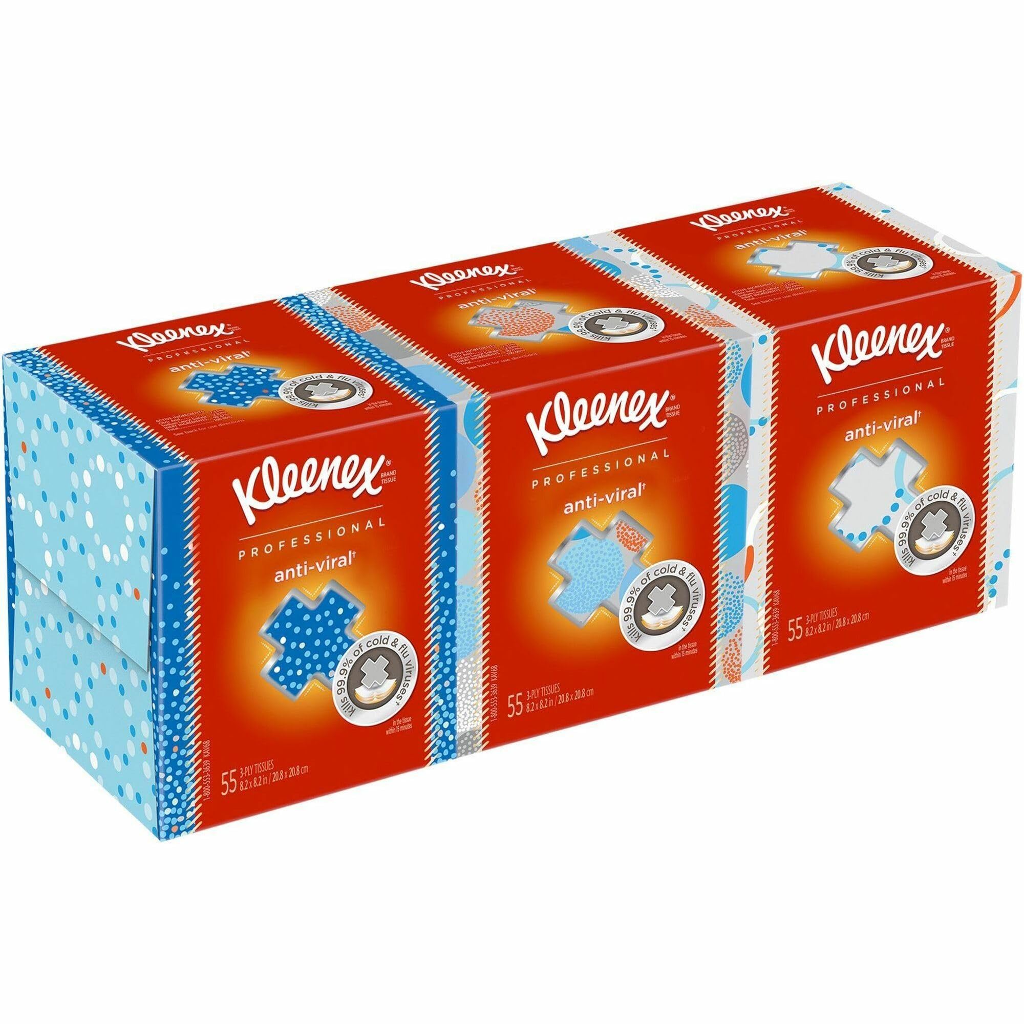 Foto 2 pulgar | Antiviral Tissue Kleenex Boutique  3 Capas  68 Hojas  3 Cajas - Venta Internacional.