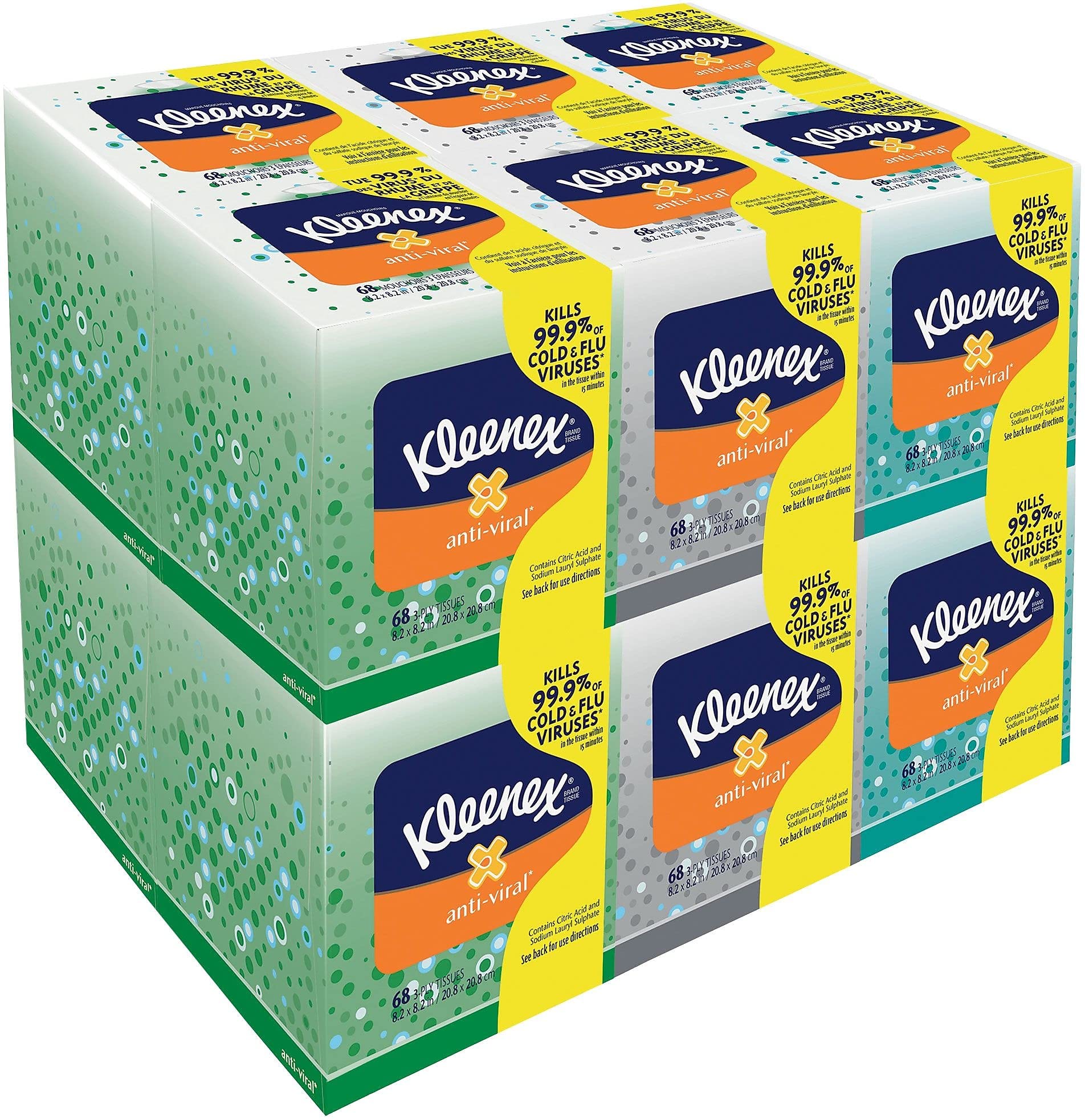 Foto 6 pulgar | Antiviral Tissue Kleenex Boutique  3 Capas  68 Hojas  3 Cajas - Venta Internacional.