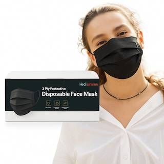 Foto 1 | Mascarillas Faciales Cubre Bocas Negras Desechables | 3 Capas Con Puente Nasal Y Elásticos Suaves | Protección
