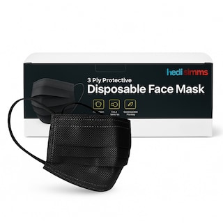 Foto 8 | Mascarillas Faciales Cubre Bocas Negras Desechables | 3 Capas Con Puente Nasal Y Elásticos Suaves | Protección