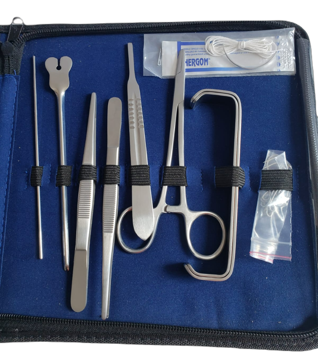 Foto 4 pulgar | Estuche Disección 16 Piezas Instrumental Hergom Silvery 13-4 Plata