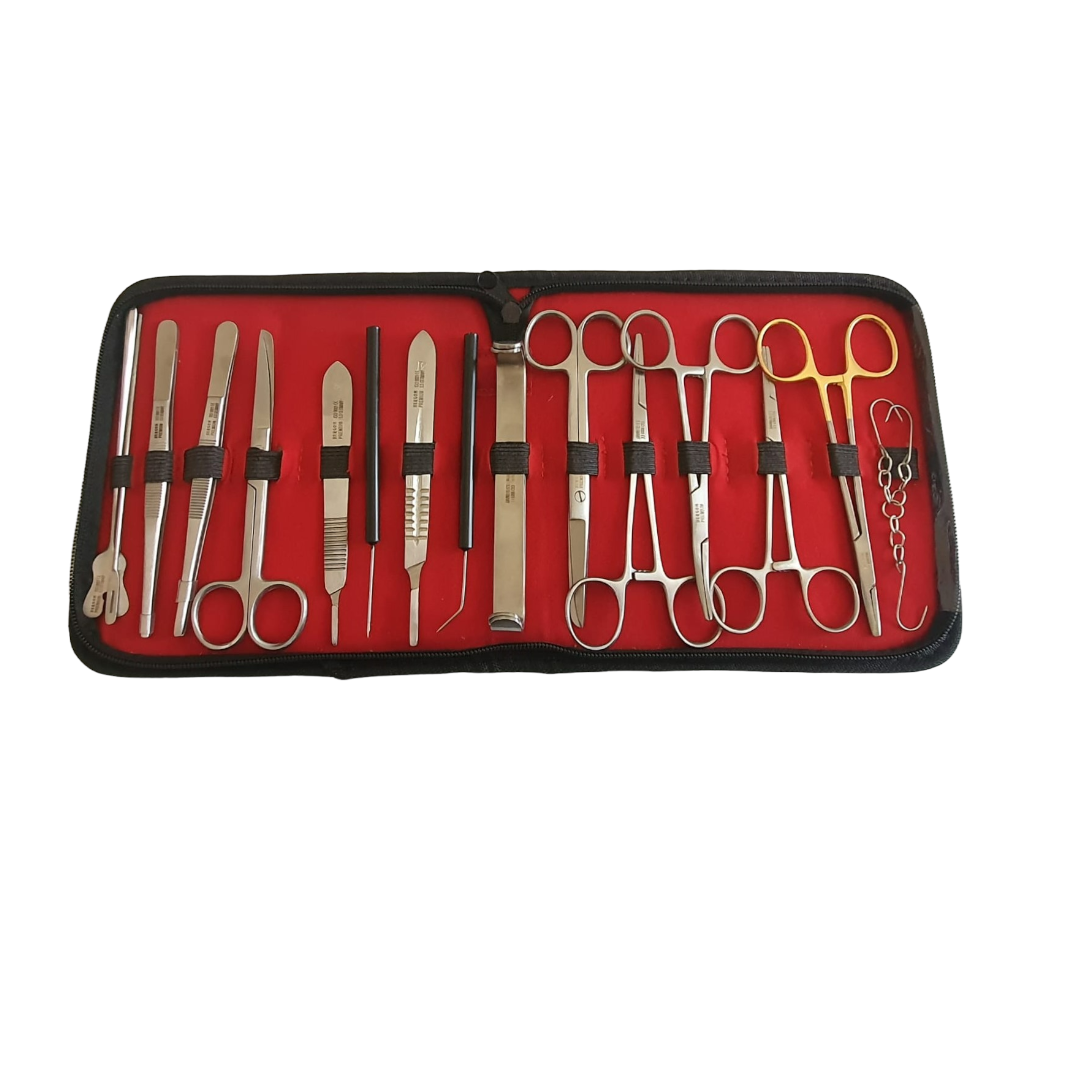 Estuche Disección 16 Piezas Instrumental Hergom Premium 13-13-1 Plata