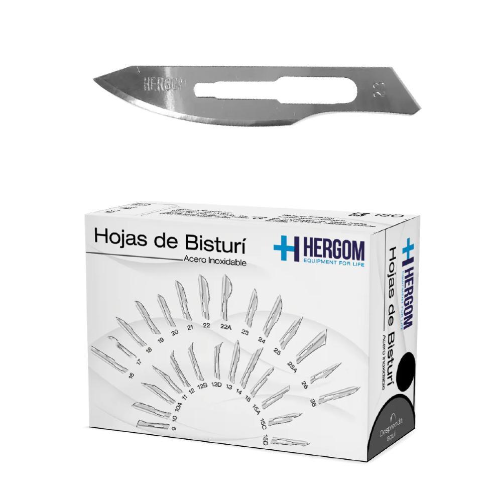 Hojas de Bisturí No. 23 Acero Inoxidable Caja de 100 piezas