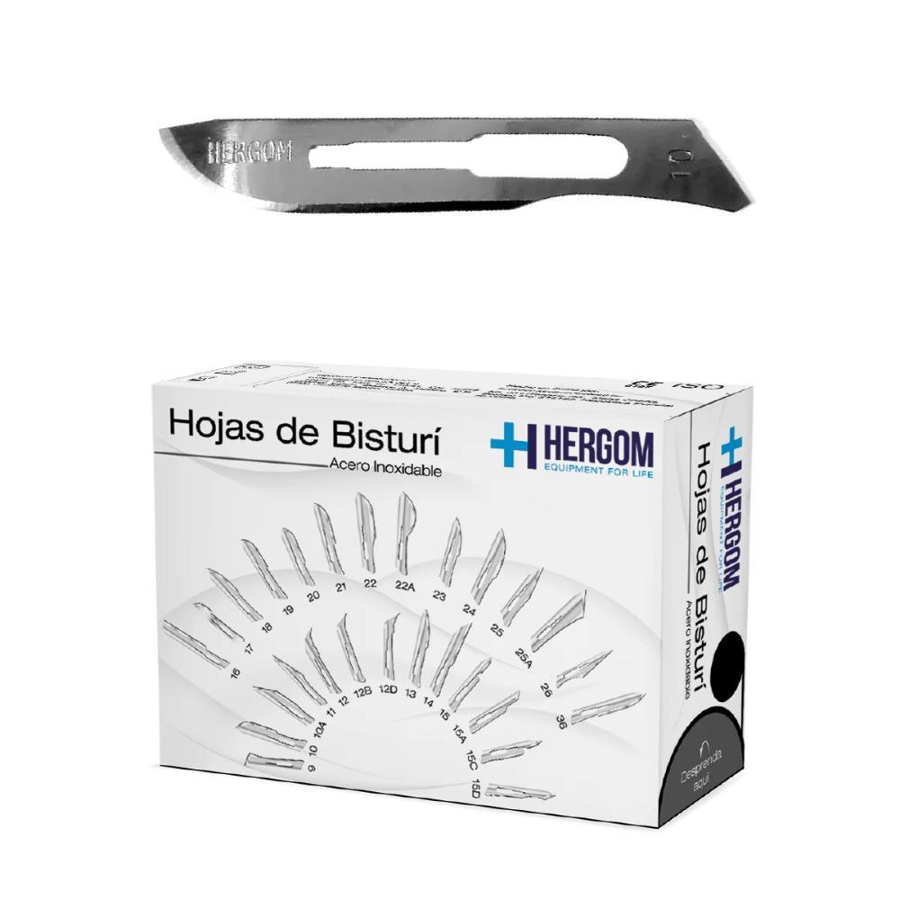 Hojas de bisturí No. 10 Acero Inoxidable Caja de 100 piezas