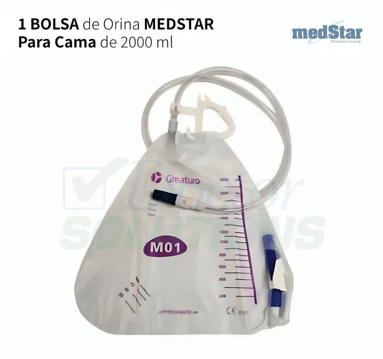 Foto 3 pulgar | Bolsa Recolectora de Orina Medstar para Cama 2000 Ml 1 Pieza