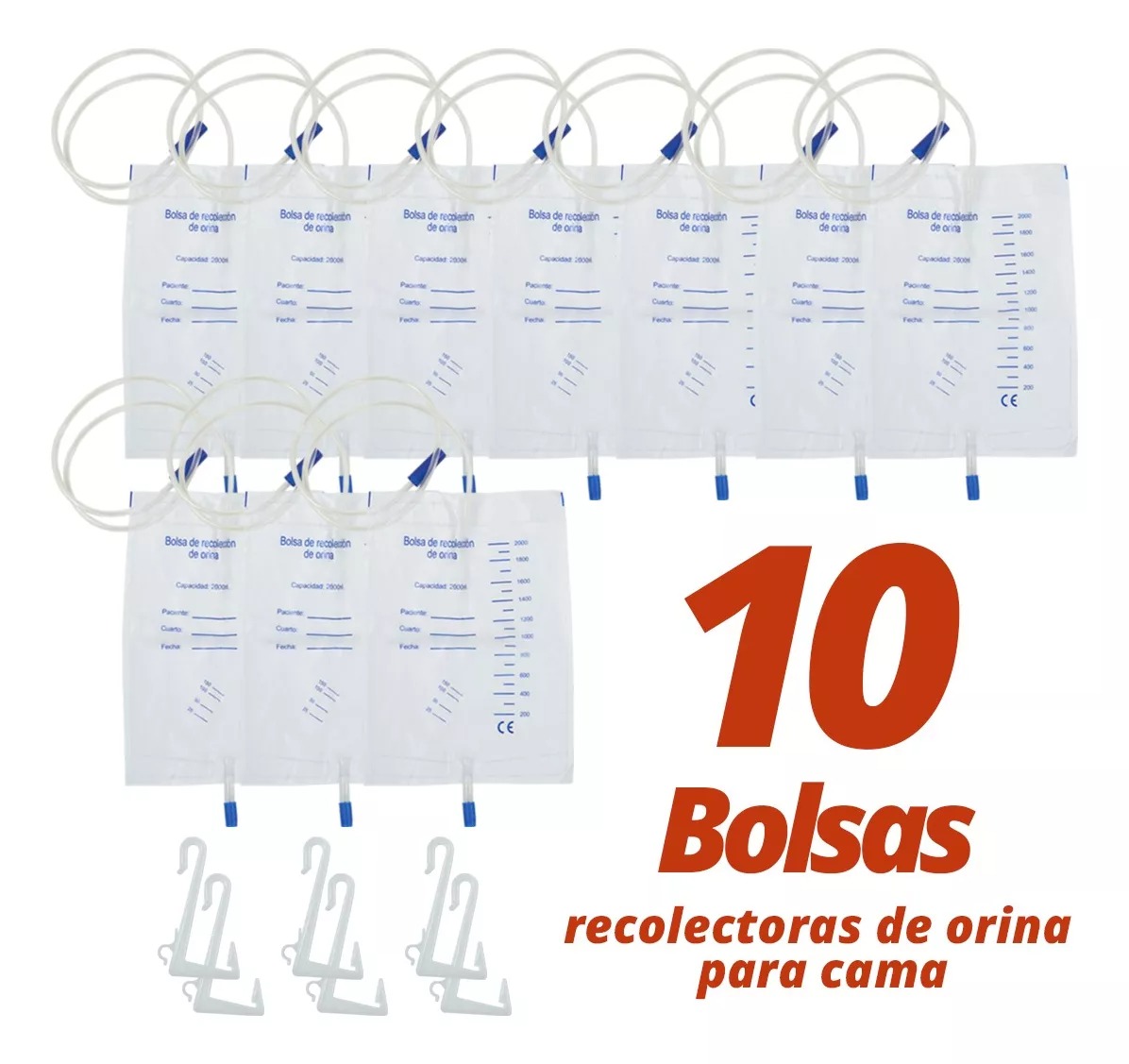 Foto 3 pulgar | Bolsa Recolectora De Orina De 2000 Ml Para Cama - 10 Piezas