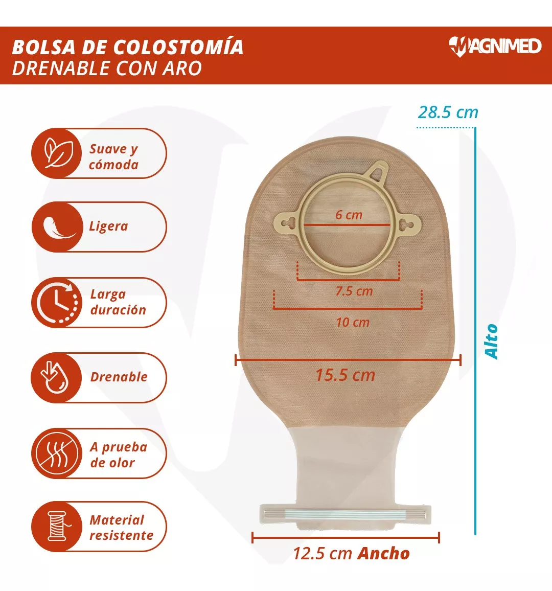 Foto 5 pulgar | Bolsas para Colostomía Magnimed 5 Piezas