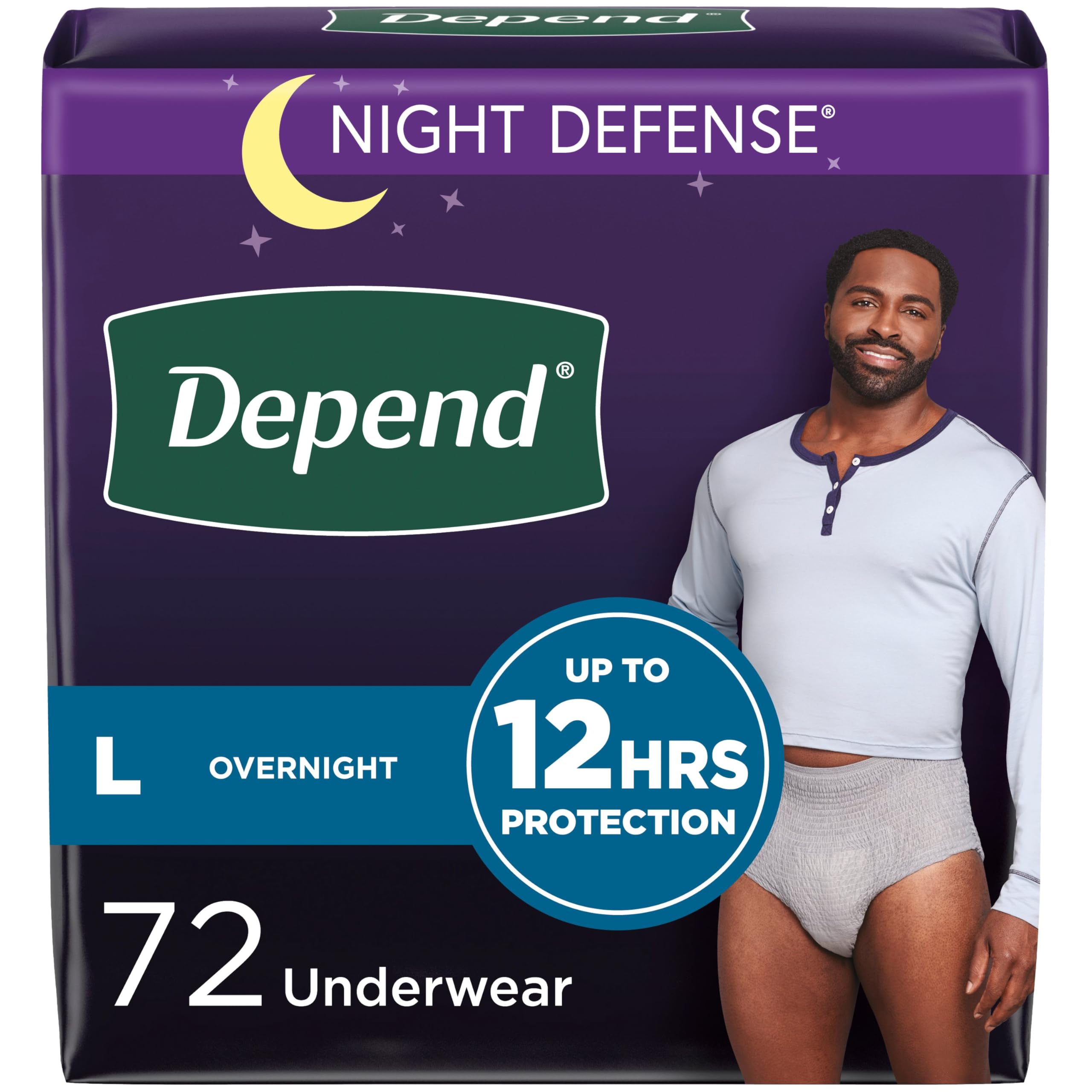 Foto 1 | Ropa Interior Para Adultos Para Incontinencia Depend Night Defense Para Hombre L 72u - Venta Internacional.