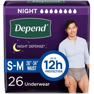 Foto 1 | Ropa Interior Para Adultos Para Incontinencia Depend Night Defense Para Hombre 26 Años - Venta Internacional.