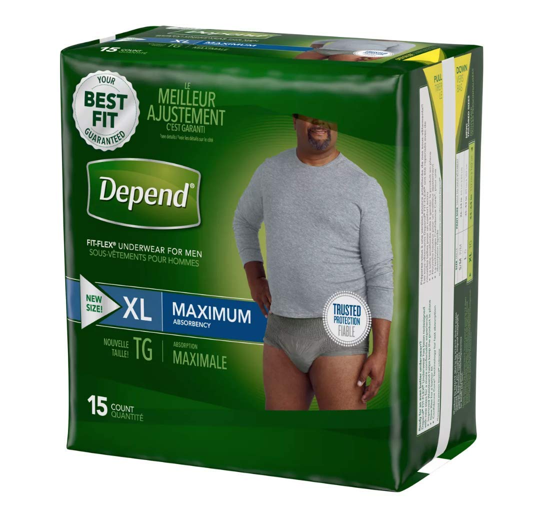 Foto 3 pulgar | Ropa Interior Para Incontinencia Depend Fitflex Max Para Hombre Xl 15 Unidades - Venta Internacional.