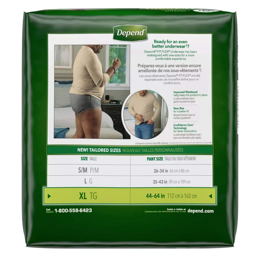 Foto 4 pulgar | Ropa Interior Para Incontinencia Depend Fitflex Max Para Hombre Xl 15 Unidades - Venta Internacional.