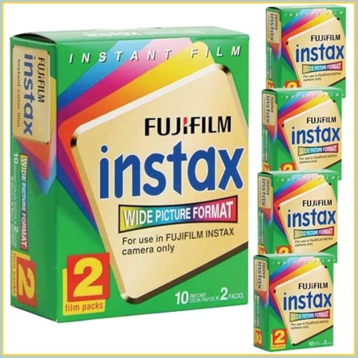 Foto 2 pulgar | Película Instantánea Fujifilm Instax Wide, 10 Exposiciones X 5 Paquetes Individuales - Venta Internacional.